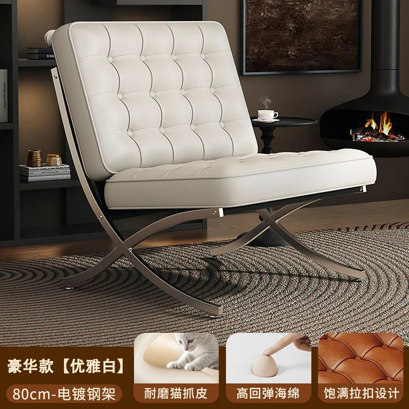 Black Metal Living Room Chairs Balcony Throne Relax Reading Modern Room Decor Fashion Chairs Comfortable Sillones Home Design