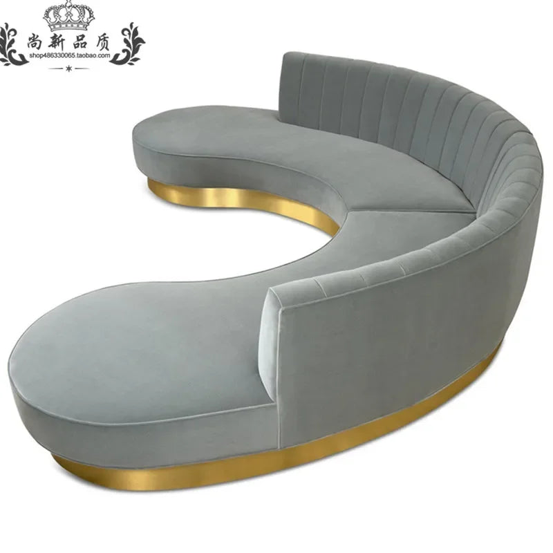 Modern light luxury curved sofa beauty salon reception living room clothing store designer furniture special-shaped sofa
