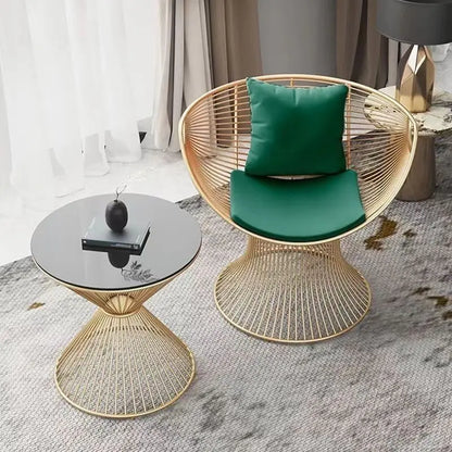 Cream Style Single Sofa Chair Designer Light Luxury Living Room Reception Table Balcony Leisure Table Chair Three Piece Set
