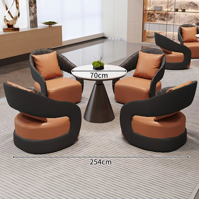 YJQ Business Negotiation Table and Chair Set for Sales Office, Hotel Lobby Reception, Guest Reception, and Rest Area Sofa