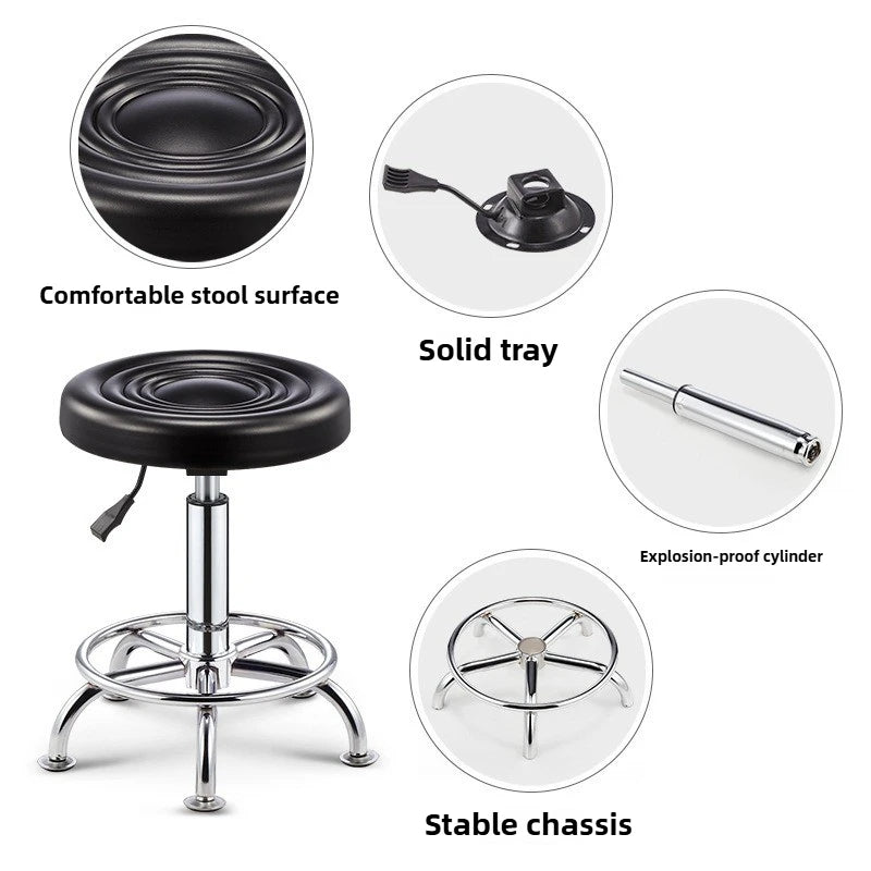 Beauty Stool,Hair Salon,Rotating Lift,Hair Salon Chair,Pulley,Nail Art, Hair Cutting, Round Stool, Exclusively for Beauty Salons