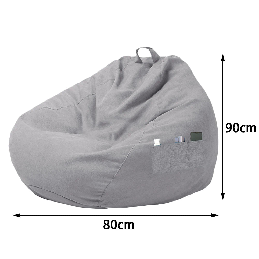 Lazy Seat Chair Sofa Cover Large Bean Bag Couch Soft Fluffy Breathable Adult Child Tatami Living Room Decorative without Filler