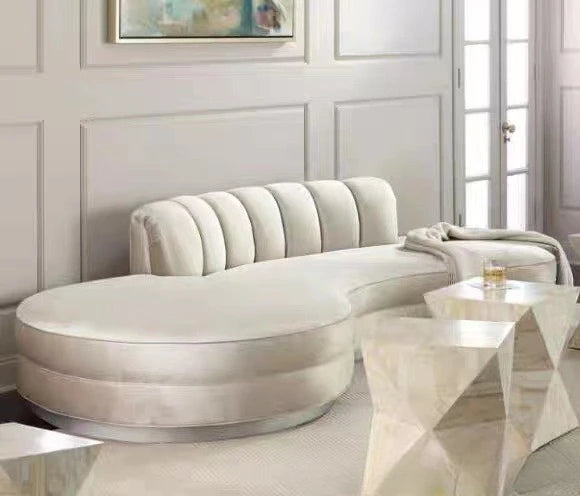 Special-shaped fabric sofa high-end clubhouse fashion curved size fabric sofa