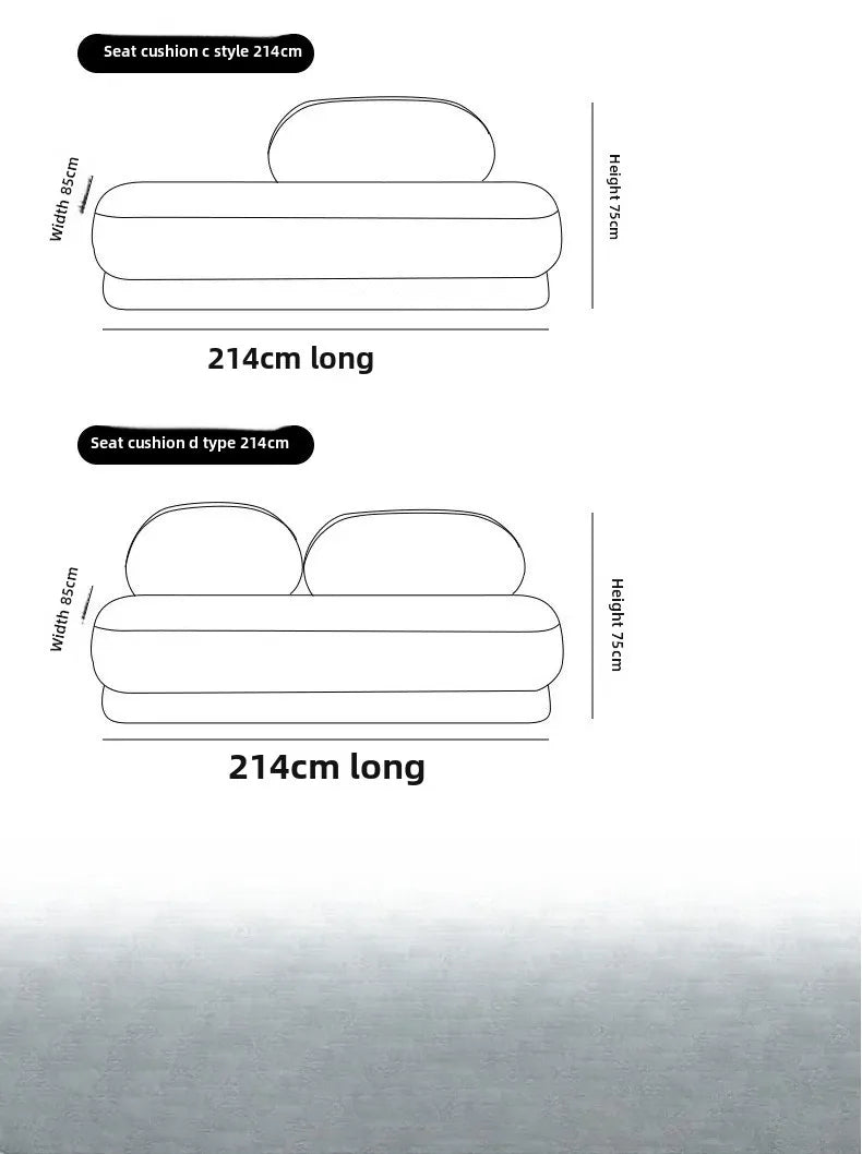 Lamb wool armless sofa, modern simple balcony living room double straight row sofa