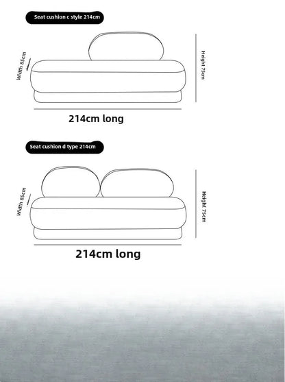 Lamb wool armless sofa, modern simple balcony living room double straight row sofa