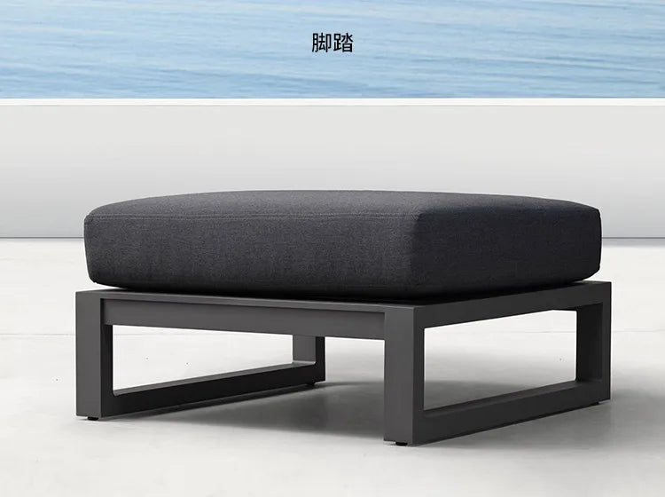 Outdoor sofa balcony Aluminum alloy open-air balcony Corner double three outdoor lazy courtyard Sunscreen rattan leisure