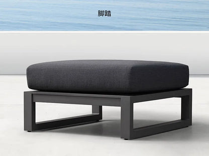 Outdoor sofa balcony Aluminum alloy open-air balcony Corner double three outdoor lazy courtyard Sunscreen rattan leisure