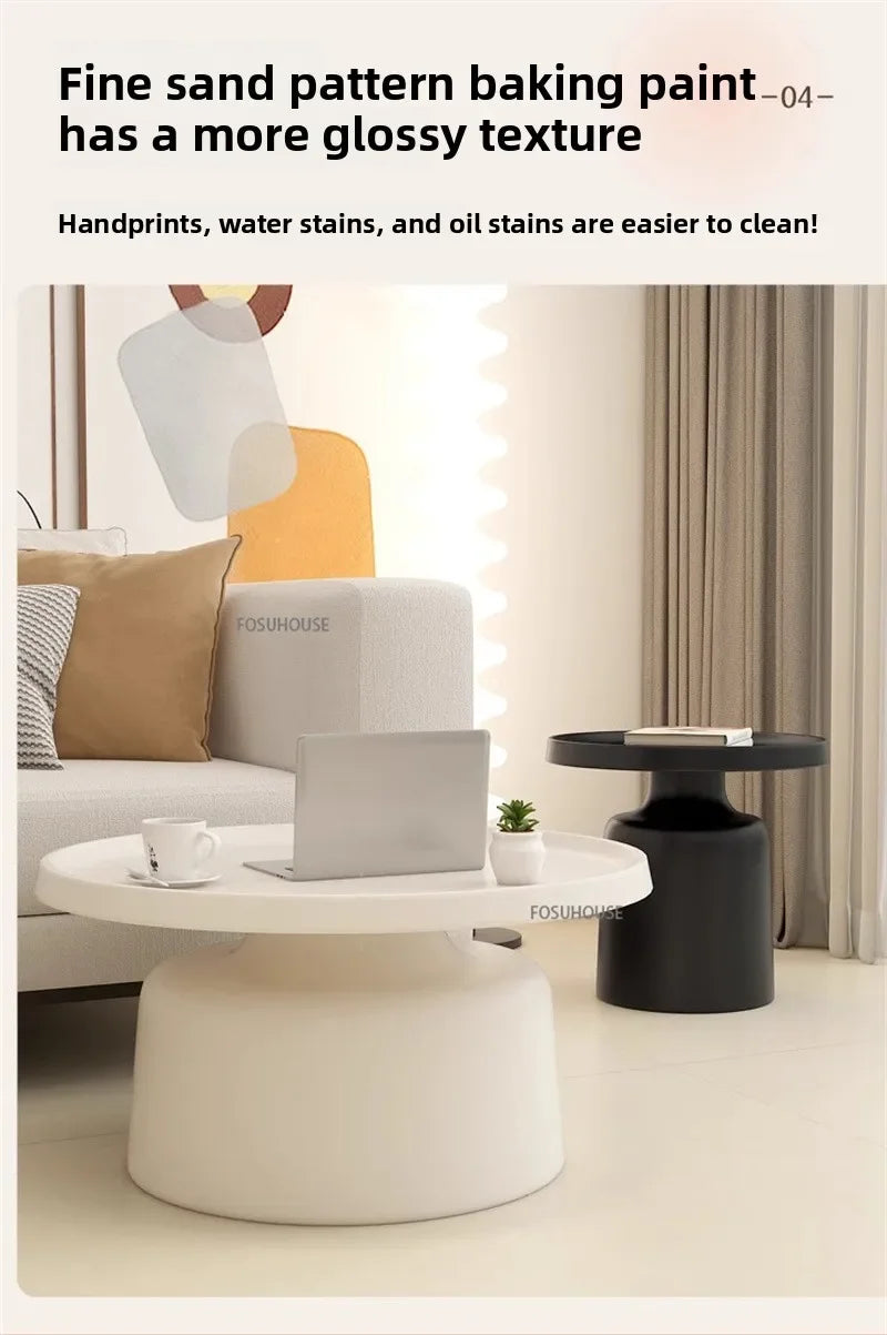 Modern Small Apartment Living Room Table Simple Iron Coffee Tables Creative Bedroom Bedside Table Round Tea Table Combination T