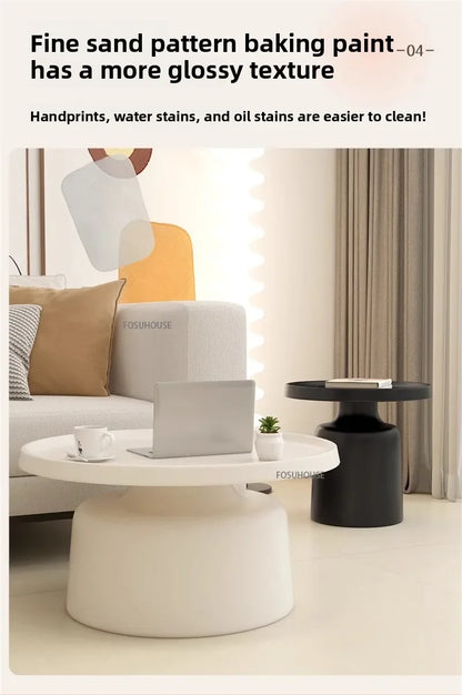 Modern Small Apartment Living Room Table Simple Iron Coffee Tables Creative Bedroom Bedside Table Round Tea Table Combination T
