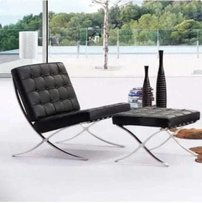 Nordic Bacelona Chair Single  Balcony Antique Metal Style Living Room Office Negotiation Chair Designer Leisure
