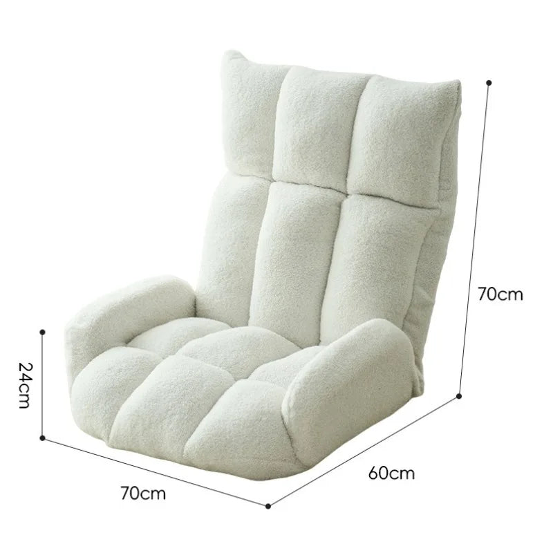 Folding lazy sofa,lounge chair,winter family bedroom balcony leisure chair,velvet fabric, adjustable backrest chair,soft cushion