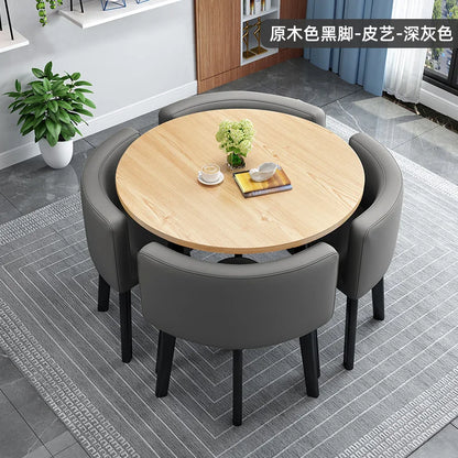 home dining table, Modern simple dining table, apartment rental room, leisure negotiation, reception table and chair combination