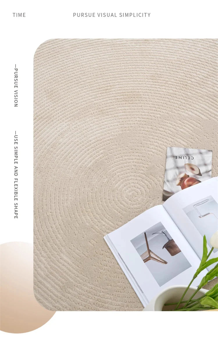 F132  Round living room minimalist sofa coffee table blanket premium light luxury cloakroom floor mat bedroom carpet