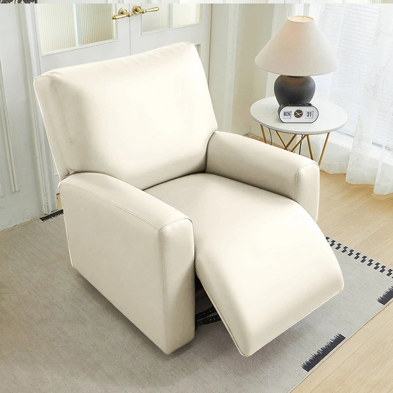 Pu Leather Recliner Sofa Cover Highly Elastic Slipcover for 1 Seater Reclining Armchair Stretch Furniture Protector Home Decor
