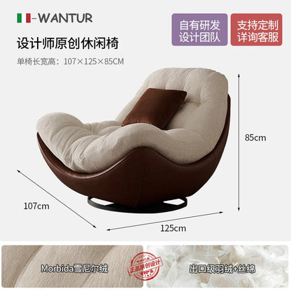 Italian minimalist swivel single chair modern creative sofa living room balcony lounge chair designer lazy lounge chair