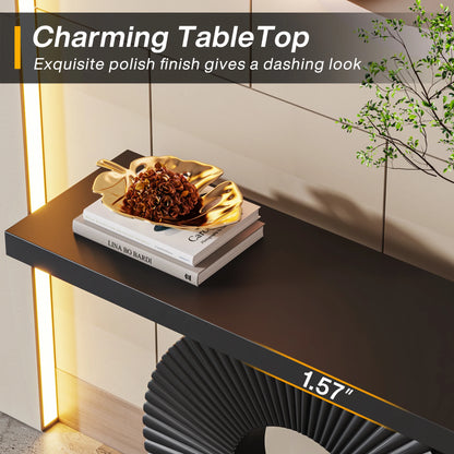 Tribesigns Modern Console Table with Geometric Base, 40 inch Wood Entryway Table Sofa Table Narrow Long Table