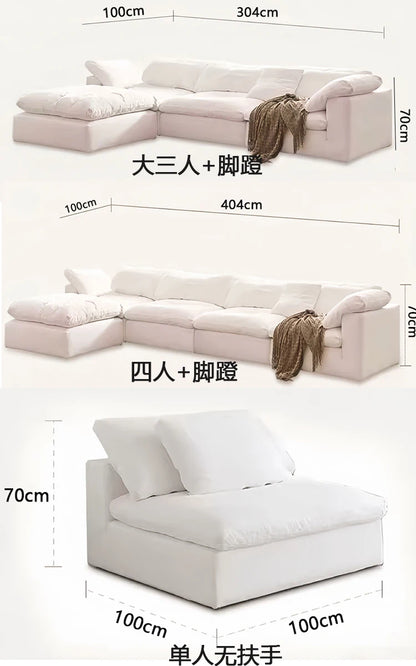 Vacuum compression cloud sofa lazy chenille fabric small apartment living room free combination module sofa furniture