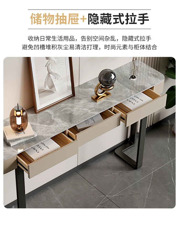 Italian Luxury Console Table With Storage Thin Living Room Entrance Console Table Rectangle Glam Woonkamer Tafel Furniture
