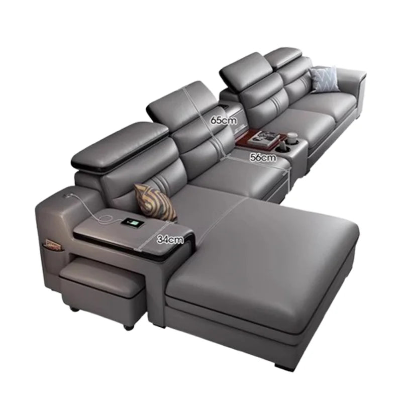 Genuine Leather Modern Sofas Luxury Classic Bedrooms Cinema Sofas Comfortable Straight Muebles Para El Hogar Home Accessories