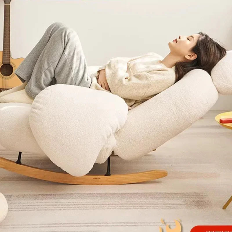 Customizable Modern Ergonomic White Chairs Minimalist Living Room Recliner Lounge Chairs Floor Bedroom
