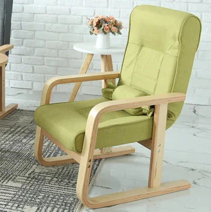 Solid Wood Living Room Designer Leisure Chair Balcony Bedroom Dormitory Fold Recliner Home Furniture Office Backrest Armrests