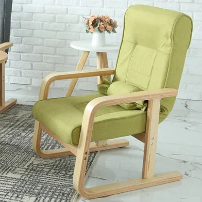 Solid Wood Living Room Designer Leisure Chair Balcony Bedroom Dormitory Fold Recliner Home Furniture Office Backrest Armrests