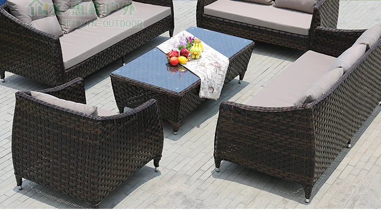 Leisure Courtyard Garden Sofas Outdoor Simple Homestay Coffee Table Garden Sofa Terrace Pe Rattan Furniture Sofá Exterior MHHYSF