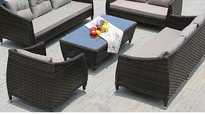 Leisure Courtyard Garden Sofas Outdoor Simple Homestay Coffee Table Garden Sofa Terrace Pe Rattan Furniture Sofá Exterior MHHYSF