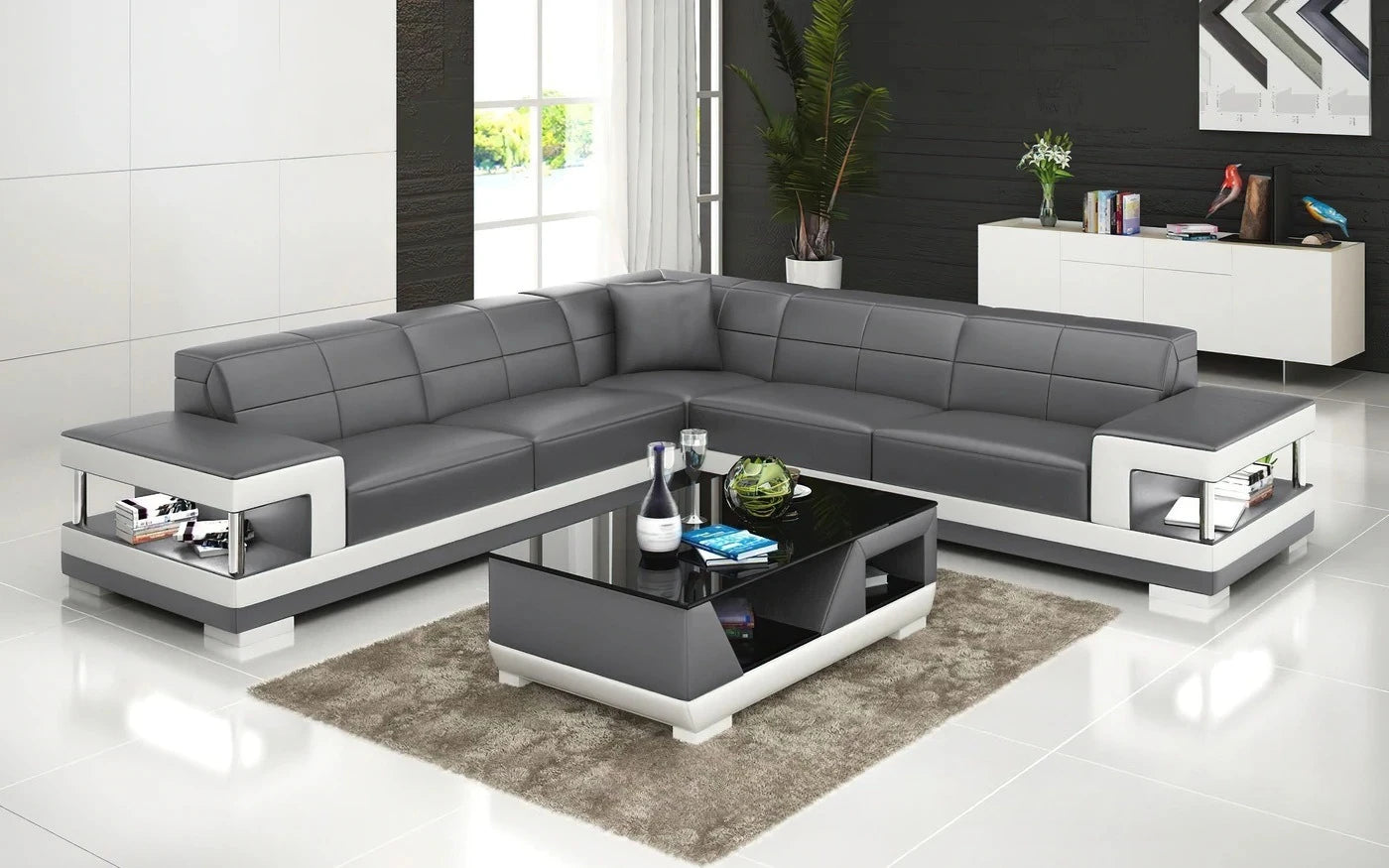 Nordic new creative leather sofa first layer cowhide modern living room sofa