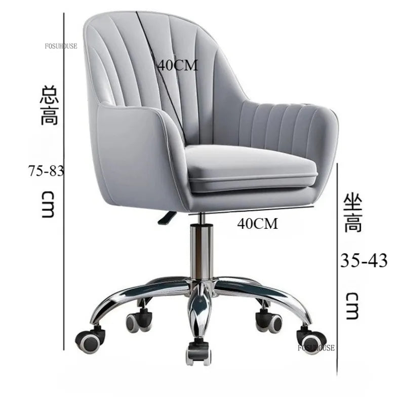 Nordic Style Office Chairs Leisure Home Computer Chairs Student Backrest Lift Chair Single Swivel Armchairs for Office Furniture