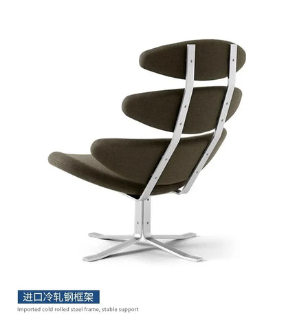 Modern simple chair stainless steel fish bone artistic sense high sense single sofa chair lazy