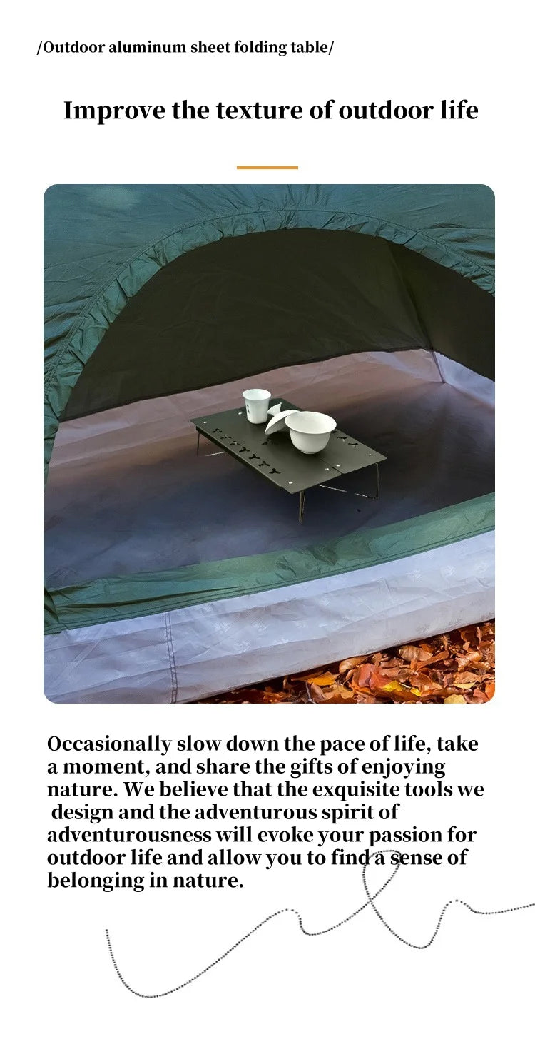 Compact Mini Camping Table Portable Ultralight Folding Tent Table Aluminium Alloy Collapsible Outdoor Table For Hiking