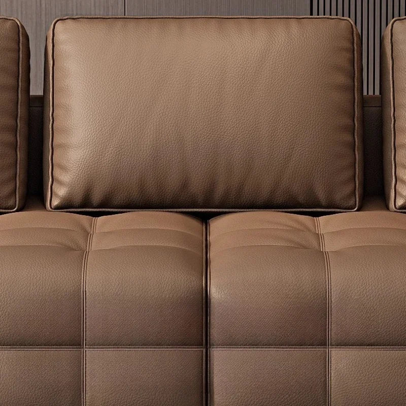 Modern Minimalist New Leather Living Room Lawrence Italian Light Luxury Straight L Shaped Sectional Lazy Soft Tatami Lounge Sofa