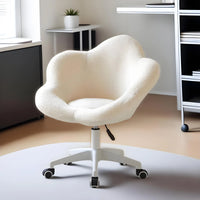Formwell Home Office Chair with Mid-Back Upholstered Modern Tufted Computer Task Chair Swivel Height Adjustable lambswool