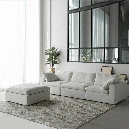 Living Room Furniture Fabric Sectional Couch Sofa Set Modular White Big Corner Group Sofa