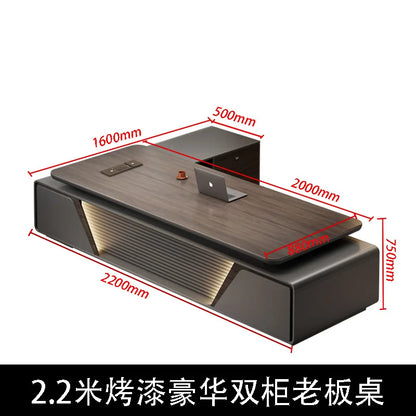 Modern boss desk light luxury high-end paint desktop large desk simple president table manager table and chair combination