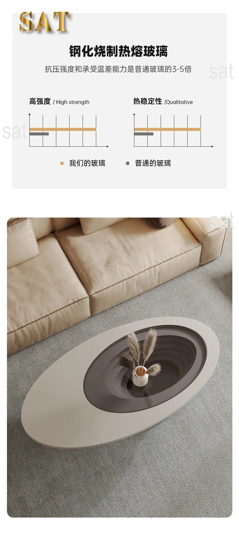 Oval Modern Coffee Table Unique Trendy Design European Coffee Table Neutral Minimalist Table Basse Living Room Furniture