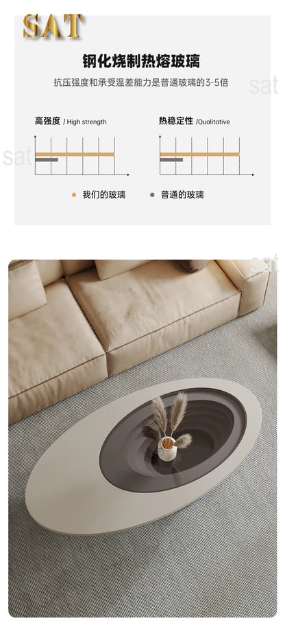 Oval Modern Coffee Table Unique Trendy Design European Coffee Table Neutral Minimalist Table Basse Living Room Furniture