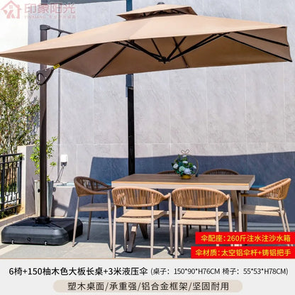 Outdoor table and chair courtyard villa leisure open-air balcony rattan chair Internet celebrity waterproof sunscreen garden