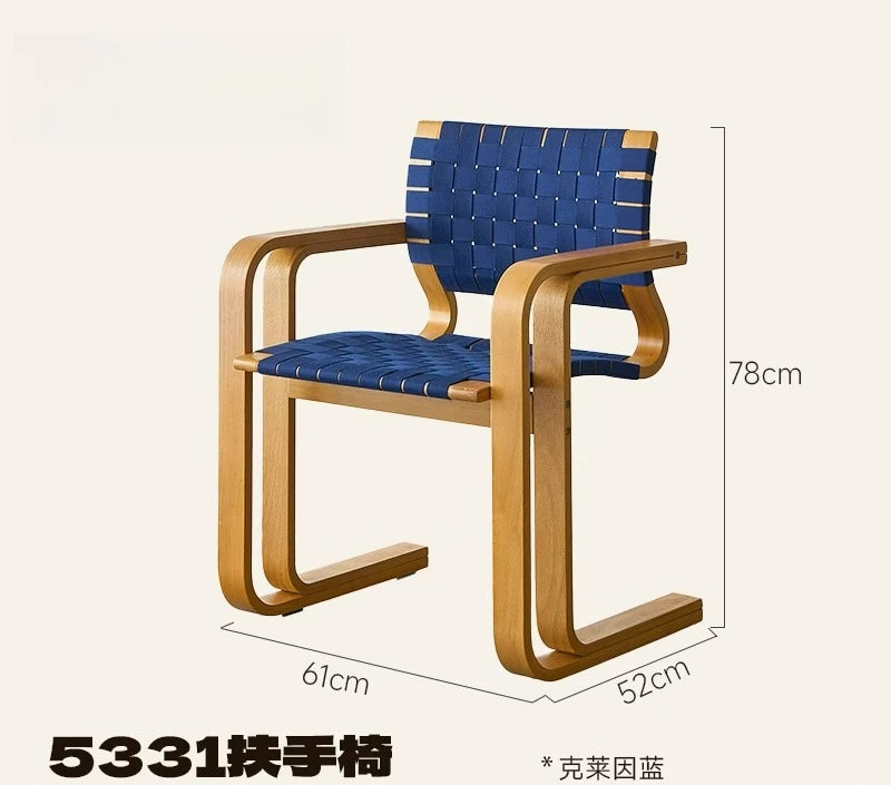 LTT Armchair Bauhaus Vintage French Solid Wood Dining Chair Medieval Back Chair