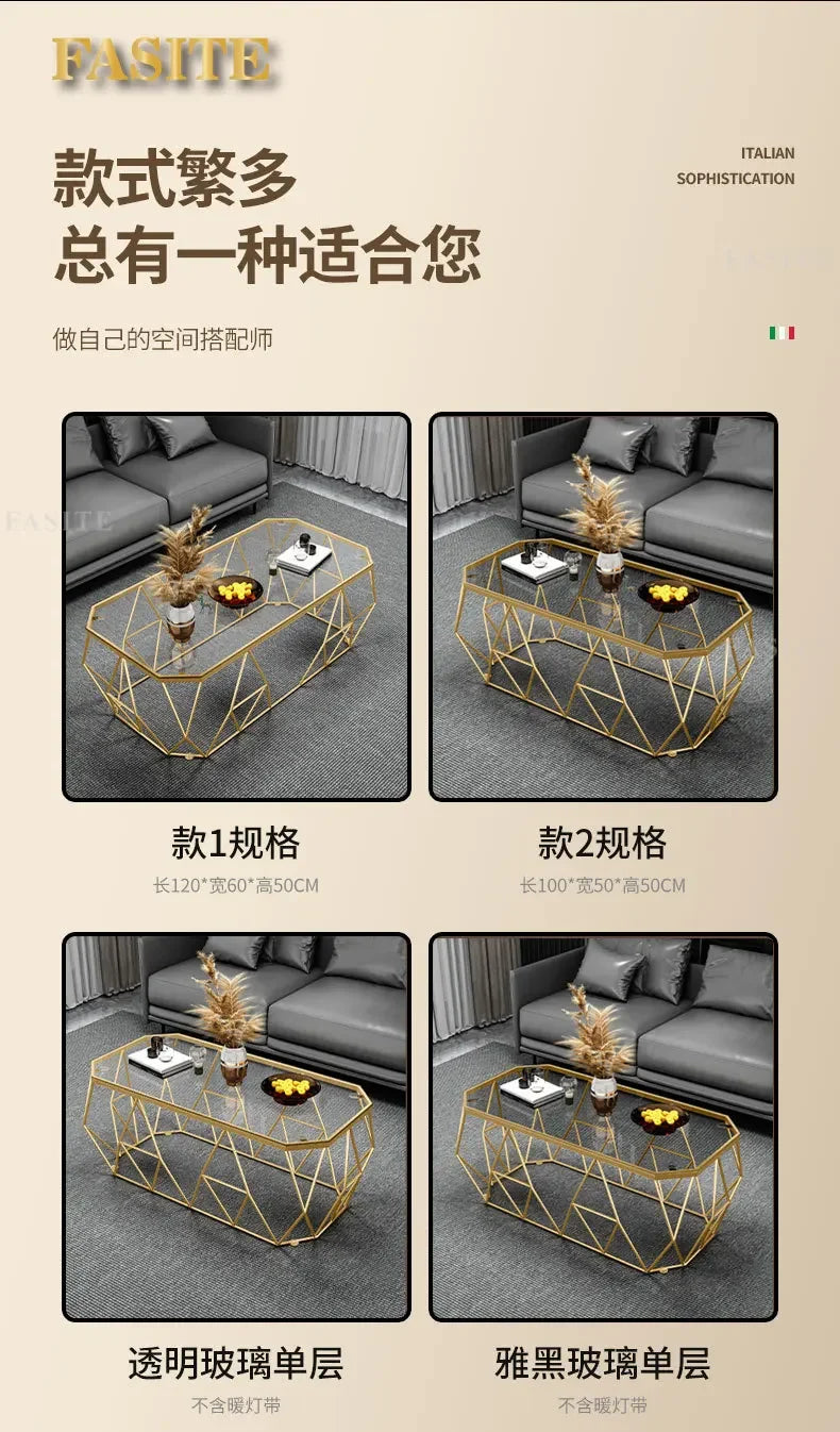 Postmodern Luxury Glass Coffee Tables Nordic Patio Center Entrance Floor Coffee Tables Smart Elegant Home Furniture