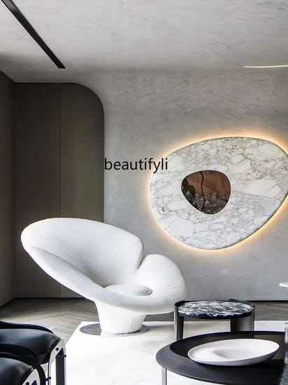 Modern designer special-shaped fiberglass, hotel light luxury art leisure petal single reclinerAA