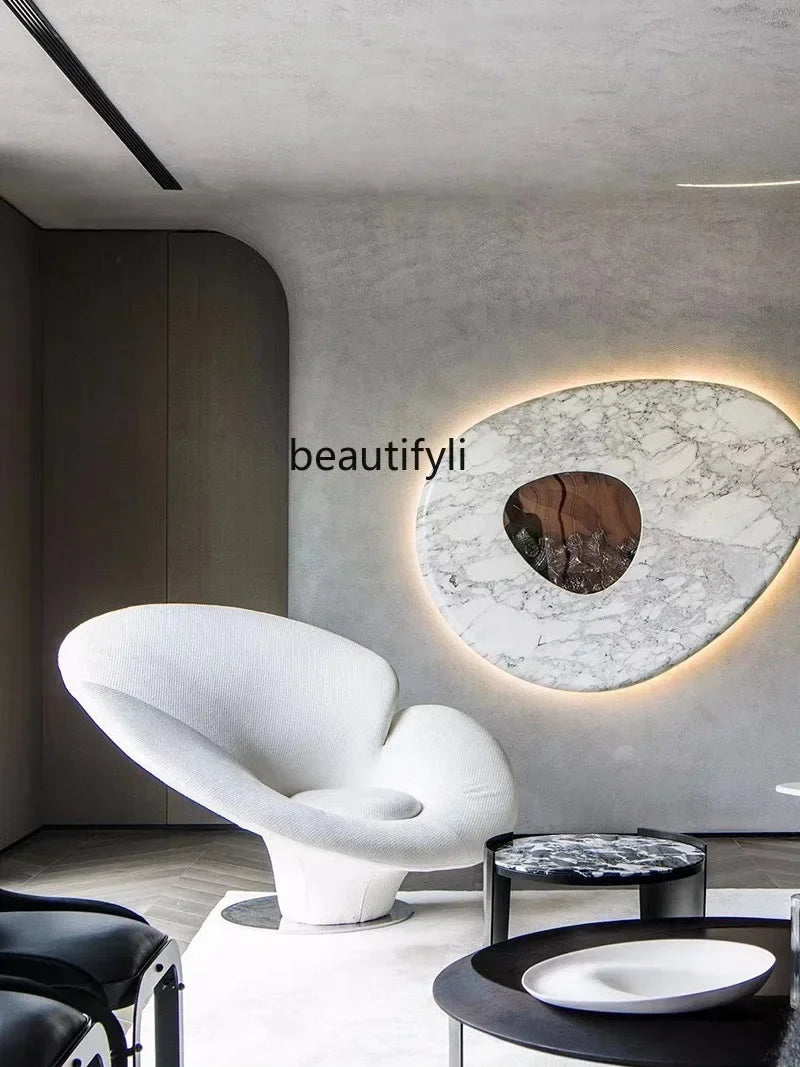 Modern designer special-shaped fiberglass, hotel light luxury art leisure petal single reclinerAA