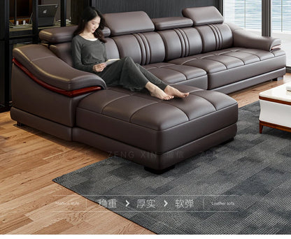 Nordic Genuine Leather Sofas Luxury Armchairs Cinema Comfortable Sofas Living Room Design Fauteuils Salon Home Furniture