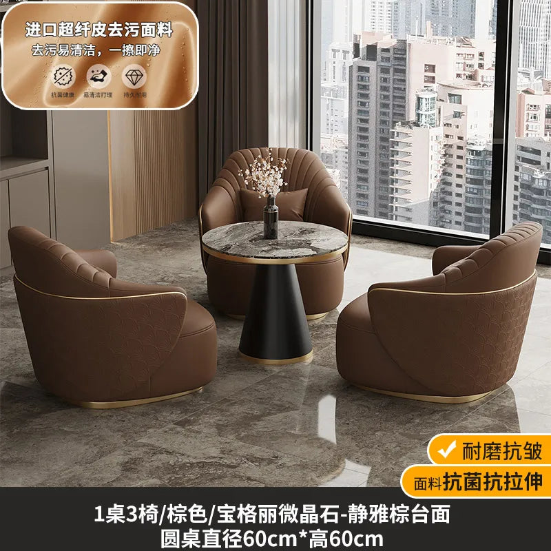 Modern light luxury single sofa chair home balcony negotiation reception table and chair combination designer office area leisur