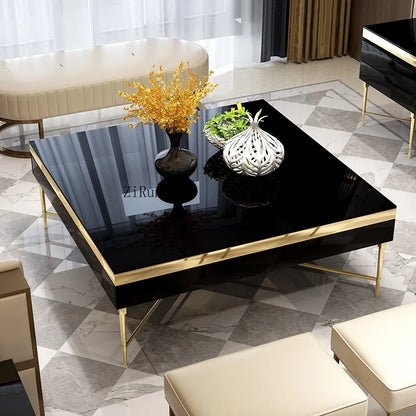 High fashion coffee table living room square paint glass square coffee table