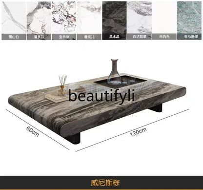 53 Italian Minimalist Snow Mountain White Modern Living Room Rectangular Oval Marble Coffee Table