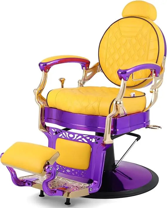 Retro Barber Chair Heavy Duty Barber Chairs Vintage Salon Chair Hydraulic Recline Beauty Spa Styling Equipment Rounded Cushioni