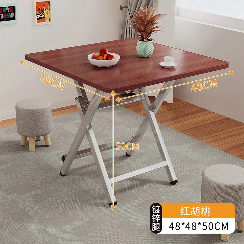 2025 New Folding Table,Indoor Outdoor Heavy Duty Portable Folding Square Woodiness Dining Table ,for Picnic, Party, Camping