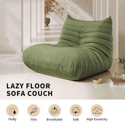 Bean Bag Chair for Adults Fireside 3 Seater Sofa Floor Lazy Couches with Ergonomic Design Corduroy Cozy Memory Foam, Customized